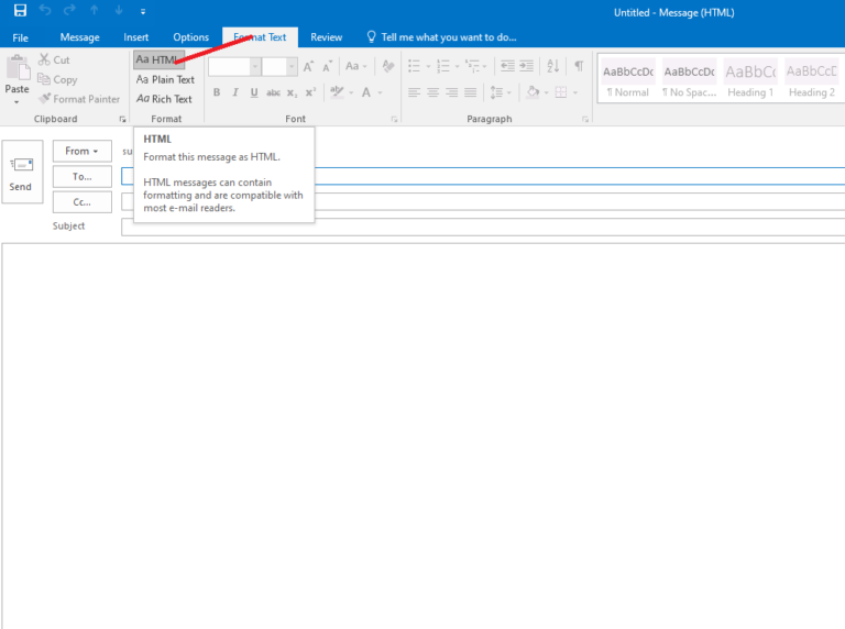 how-to-change-or-convert-outlook-email-to-html-in-windows