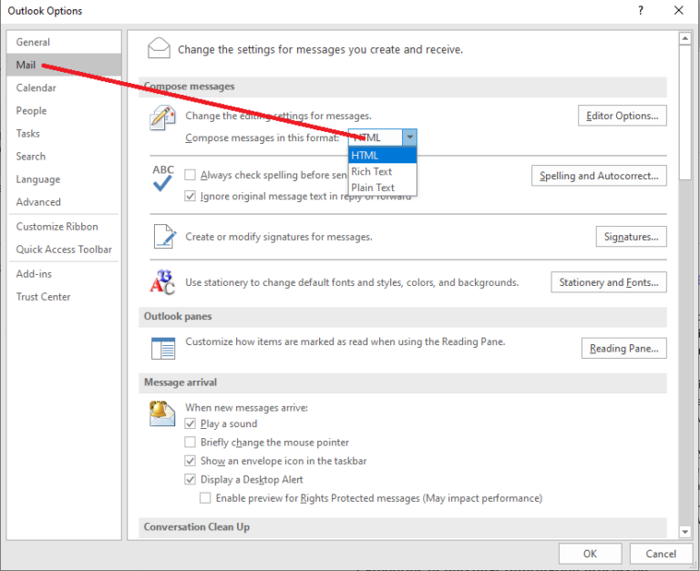 how-to-change-or-convert-outlook-email-to-html-in-windows