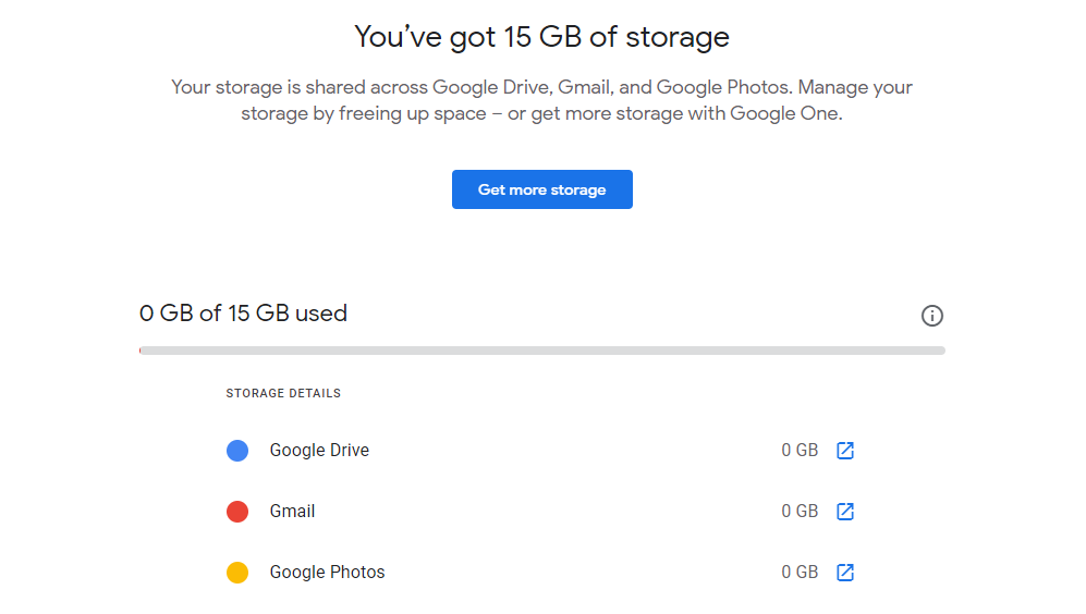 google one storage space