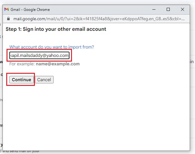 import YAHOO MAIL TO GMAIL