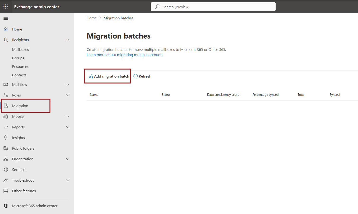 create migration batch