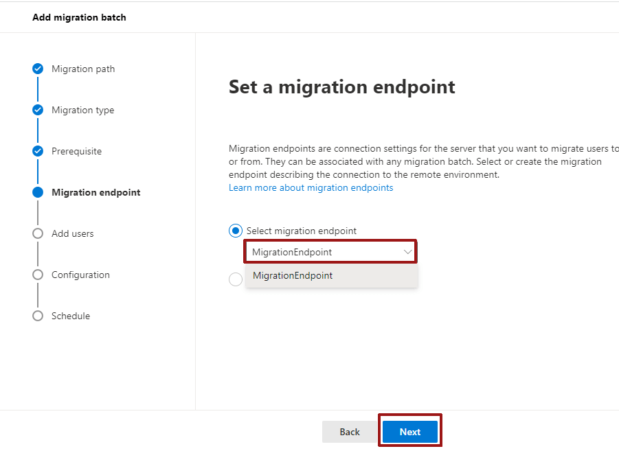 migration endpoint