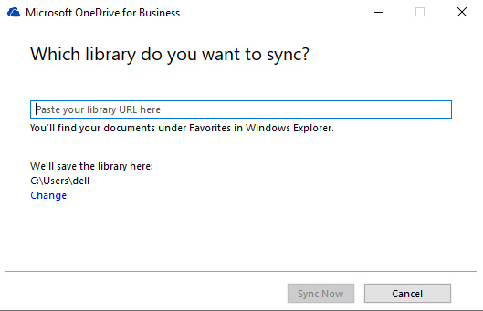 library url - onedrive