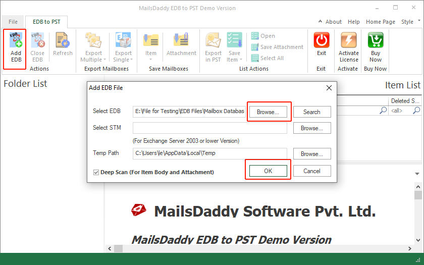 Step 01: Download & Launch the application — MailsDaddy EDB to PST Converter
