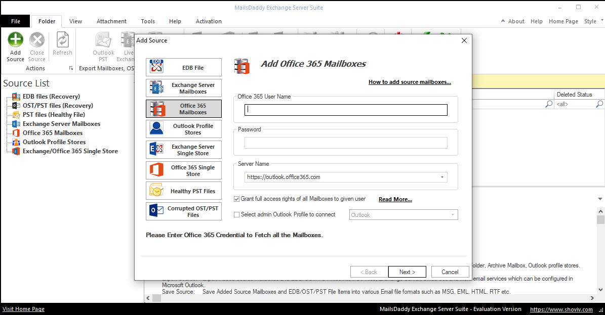 Step 01: Download & Launch the application — MailsDaddy Exchange to Office 365 Migration