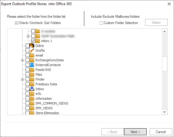 Step 03: Select export options — MailsDaddy Exchange to Office 365 Migration