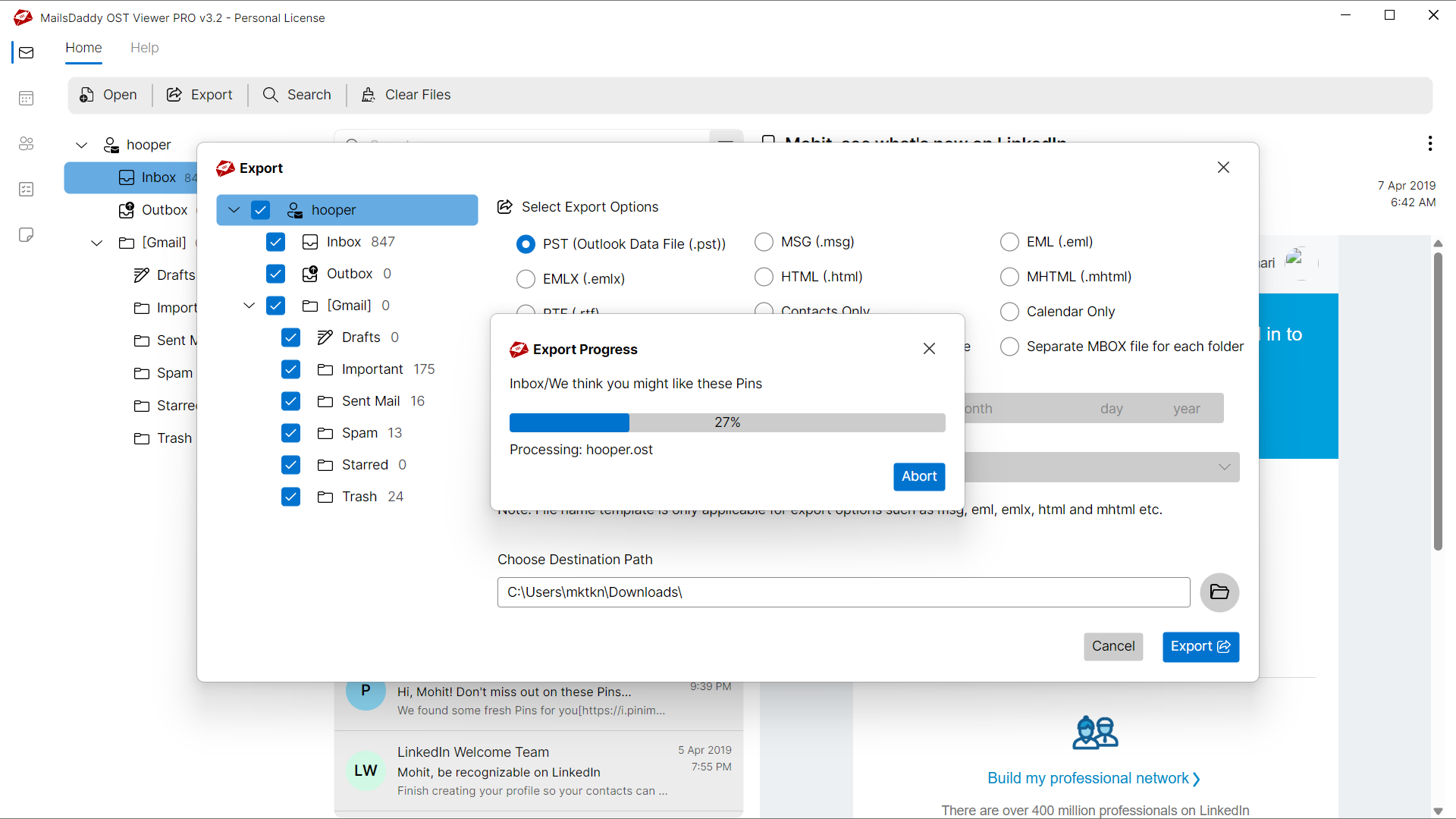 Step 04: Export to selected format — MailsDaddy Free OST Viewer
