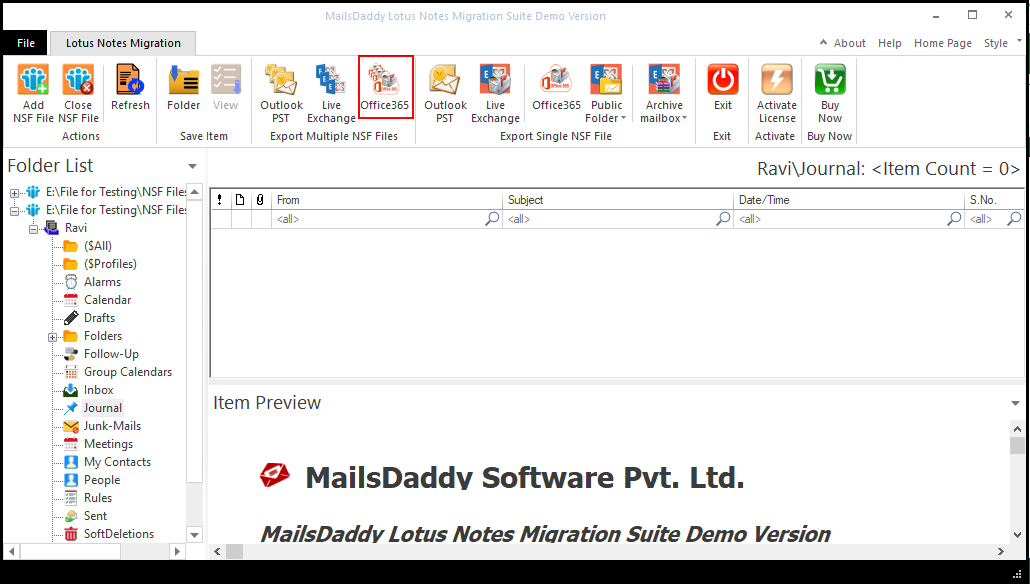 Step 02: Add Local NSF or Connect Domino Server — MailsDaddy Lotus Notes Migration Suite