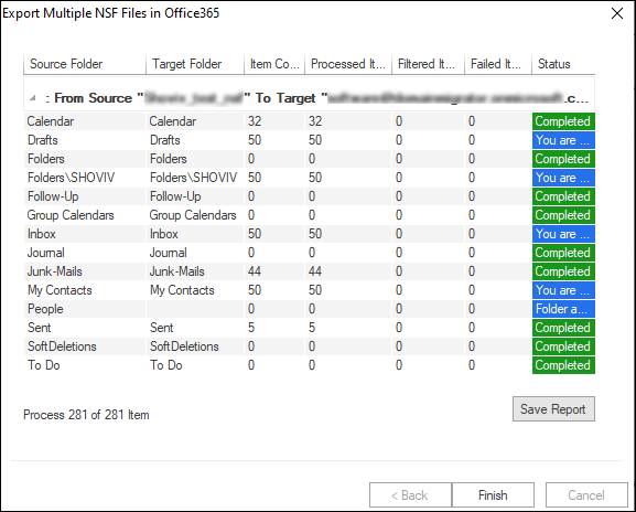Step 06: Execute Migration with Log Report — MailsDaddy Lotus Notes Migration Suite