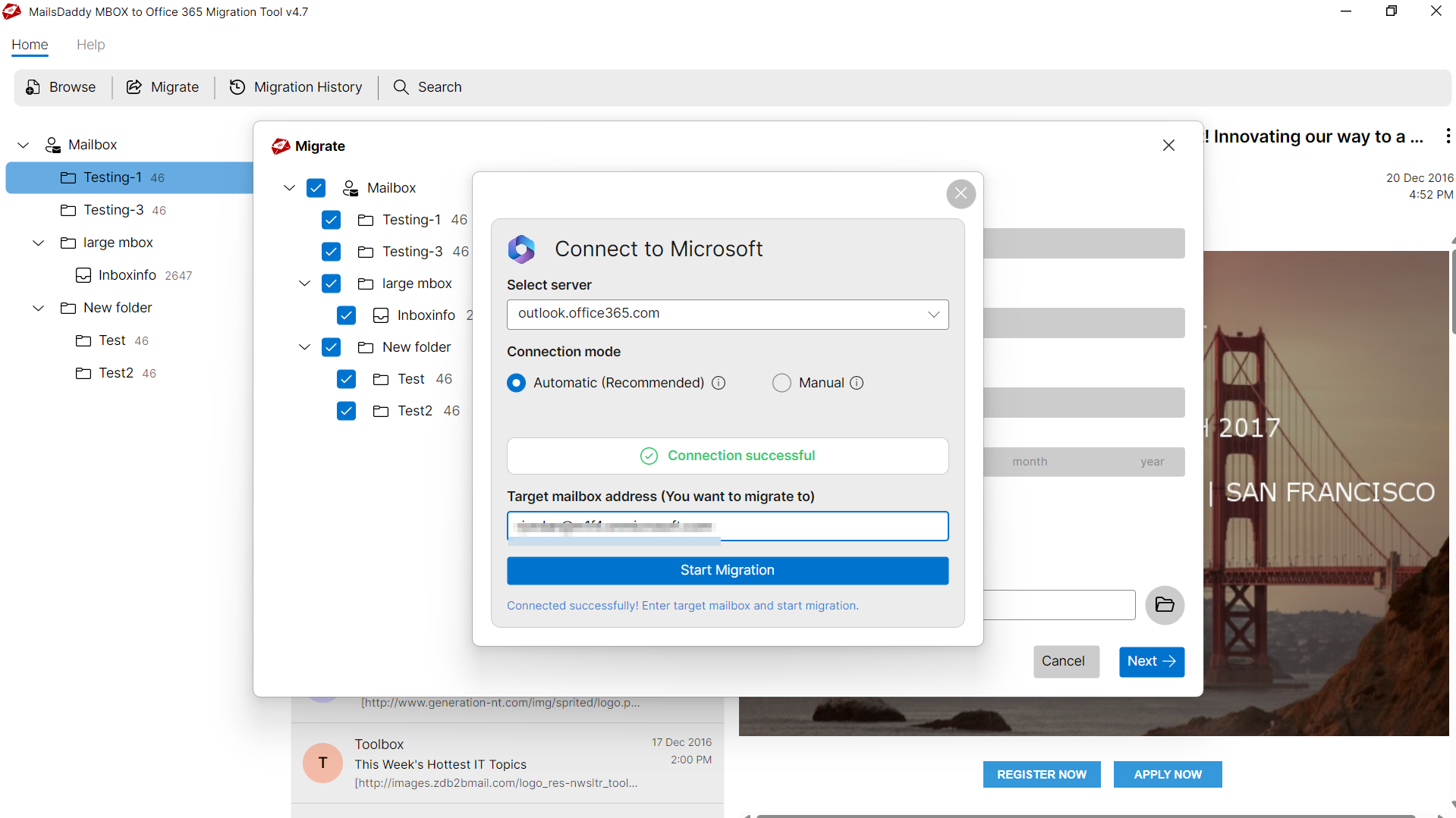 Step 04: Connect to Microsoft — MailsDaddy MBOX to Office 365 Migration
