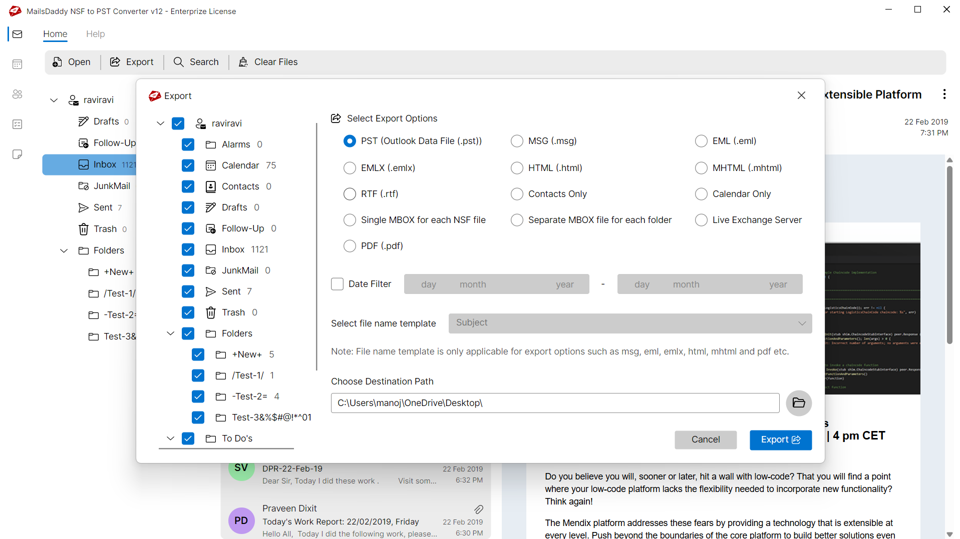 Step 02: Load & preview the data — MailsDaddy NSF to MBOX Converter