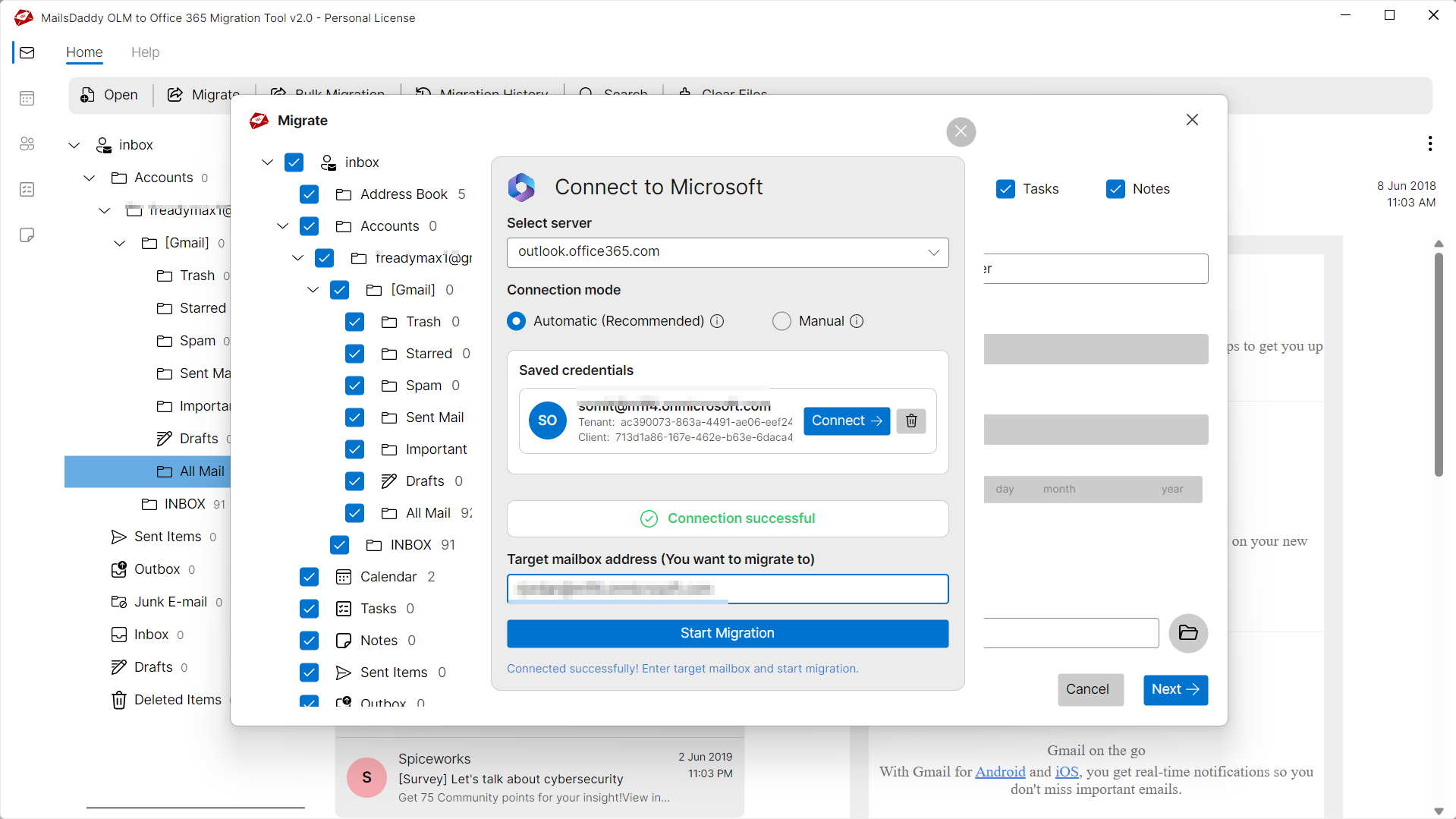 Step 04: Connect to Microsoft — MailsDaddy OLM to Office 365 Migration