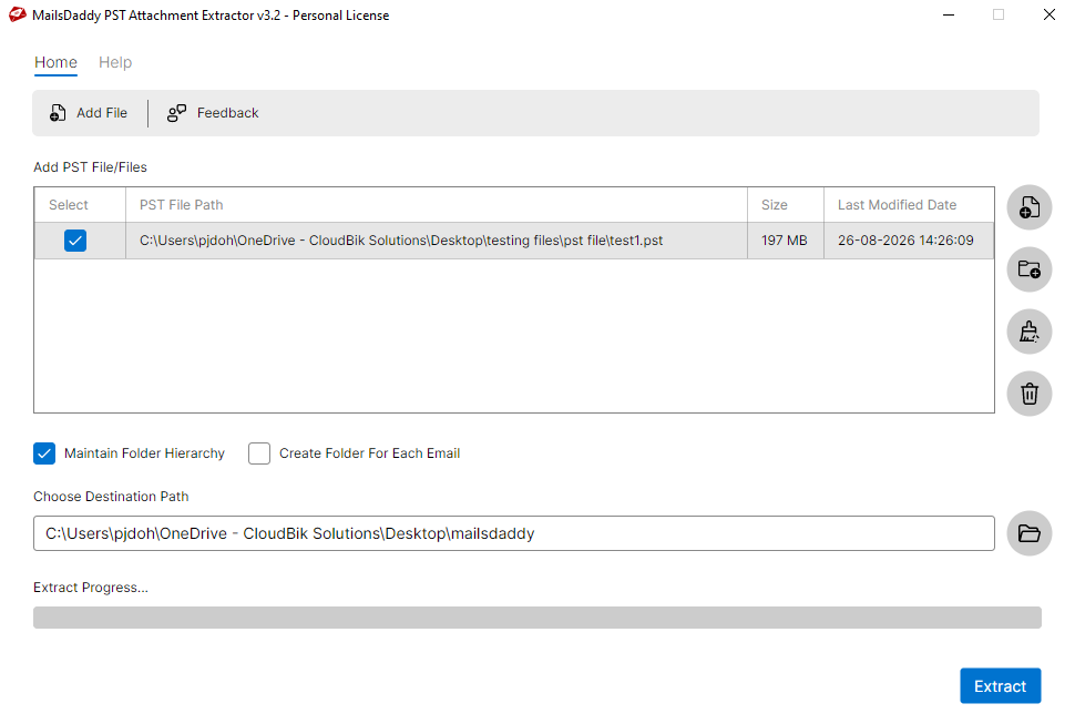 Step 02: Configure Extraction Criteria & Hierarchy — MailsDaddy PST Attachment Extractor