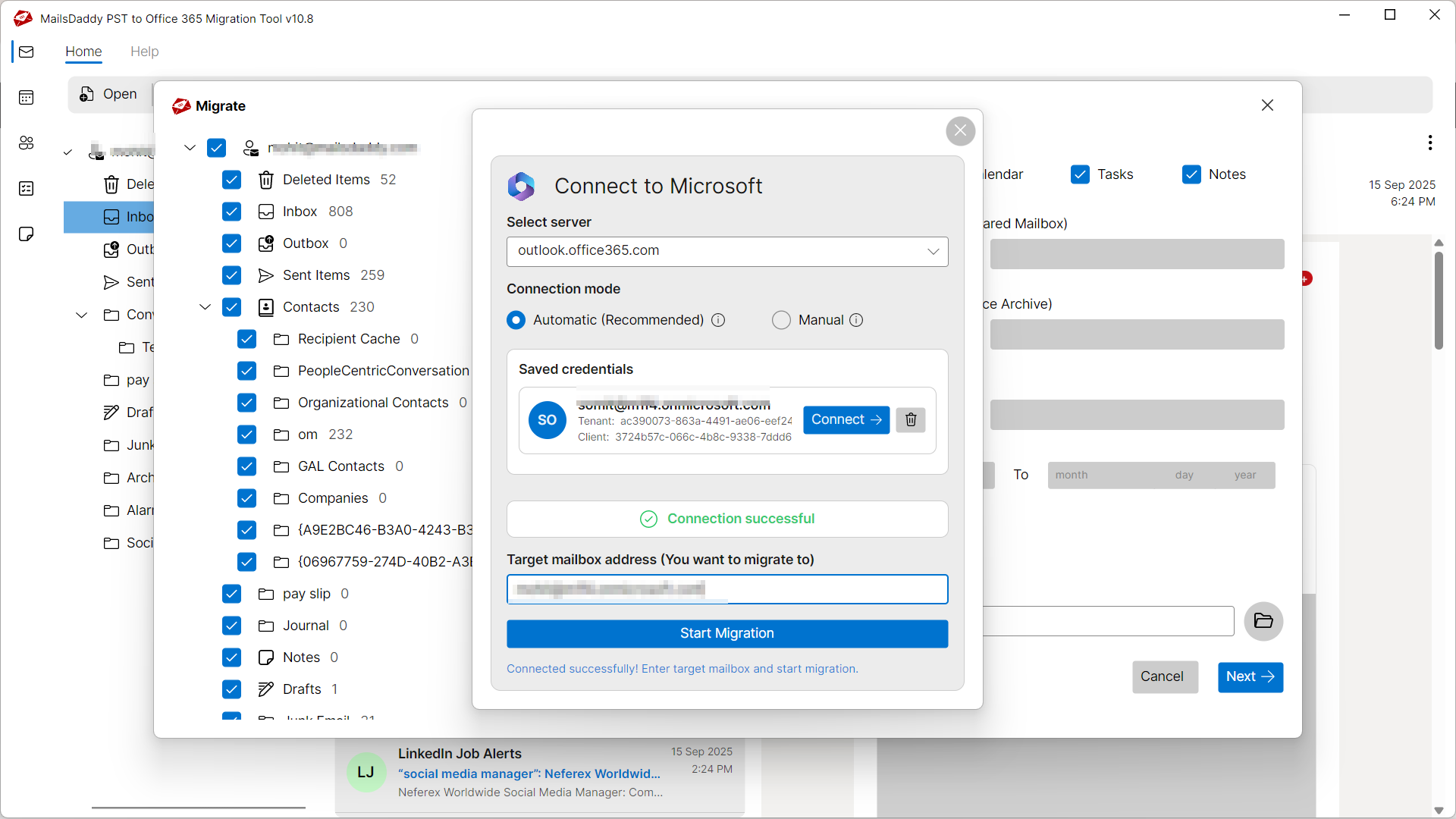Step 04: Connect to Microsoft — MailsDaddy PST to Office 365 Migration