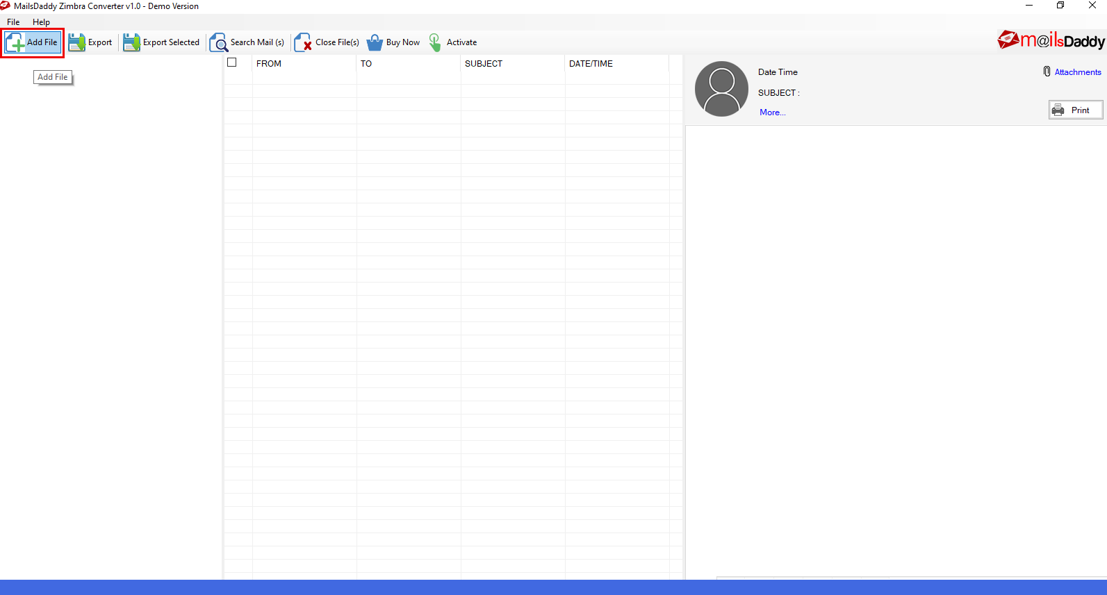 Step 01: Download & Launch the application — MailsDaddy Zimbra Converter
