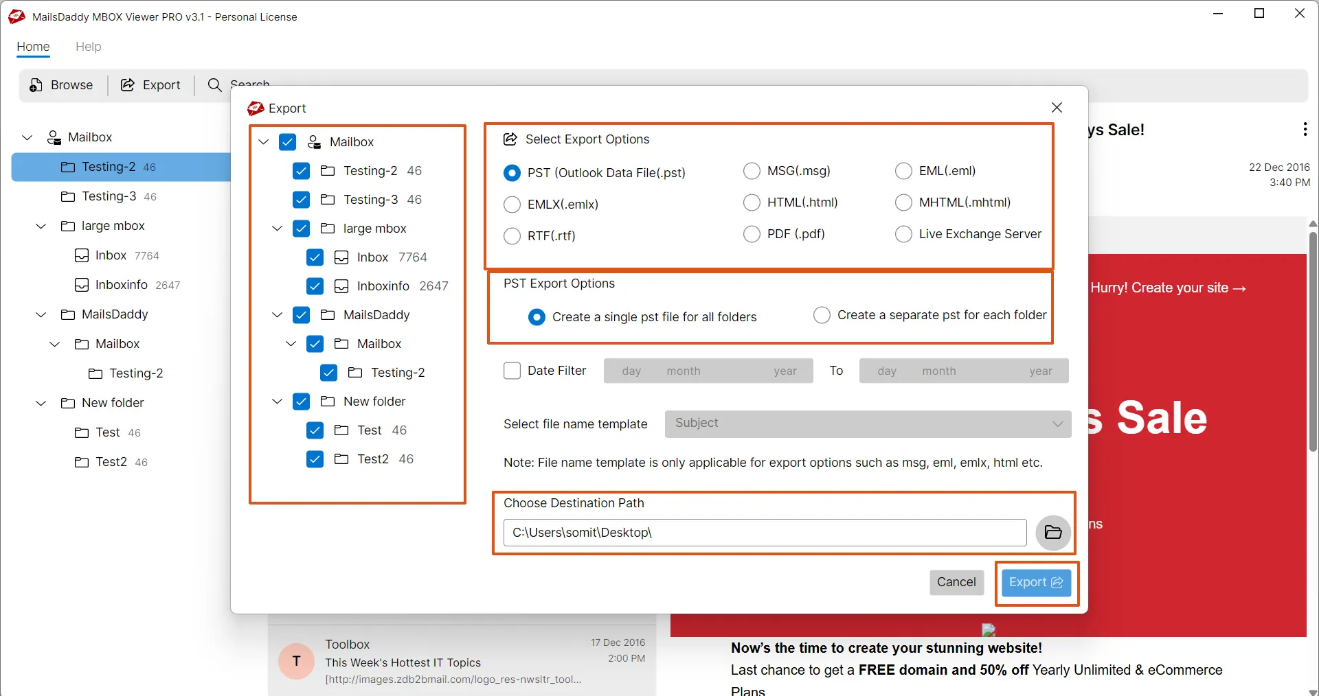 save single attachment or email