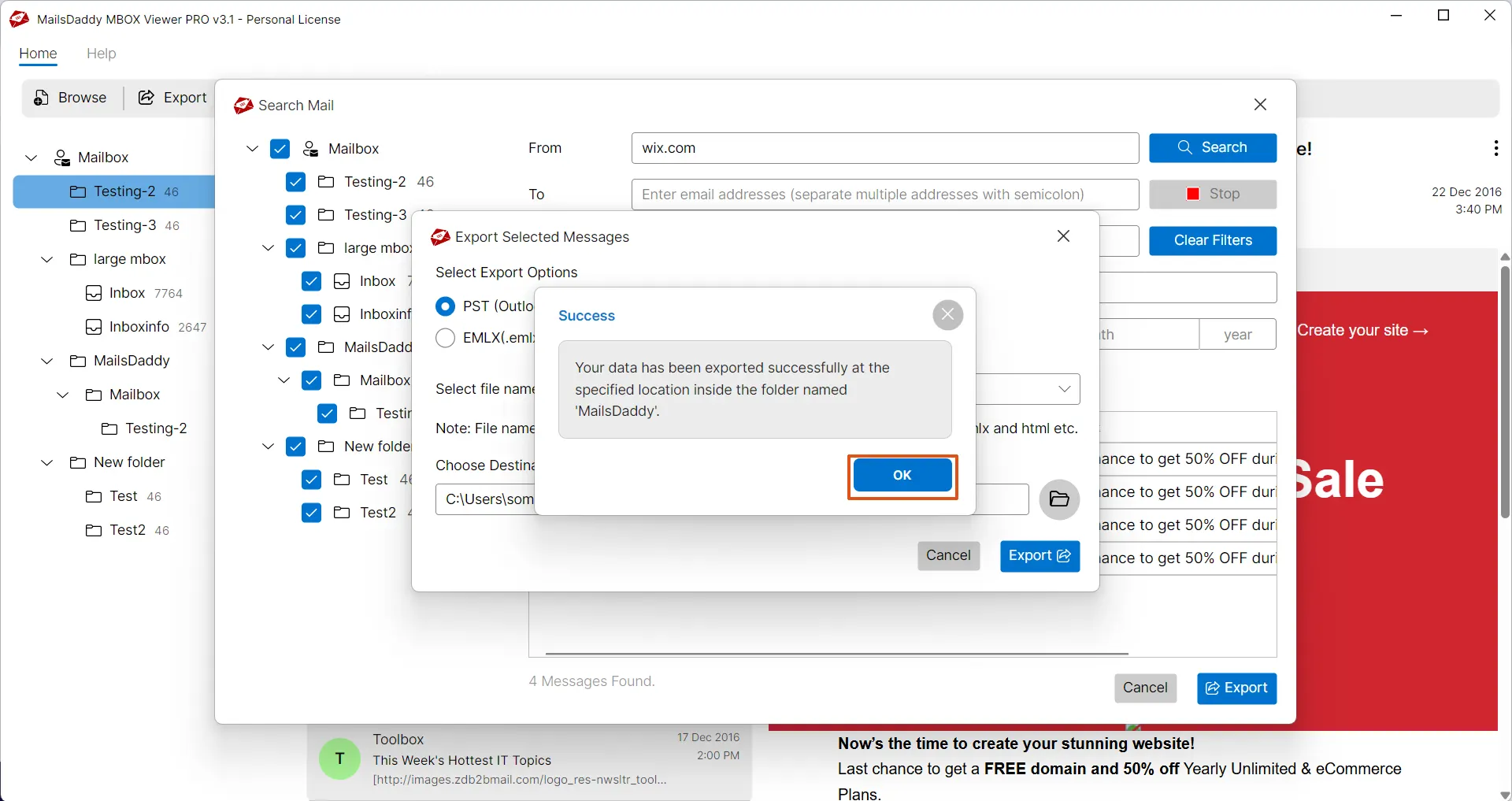 use search option