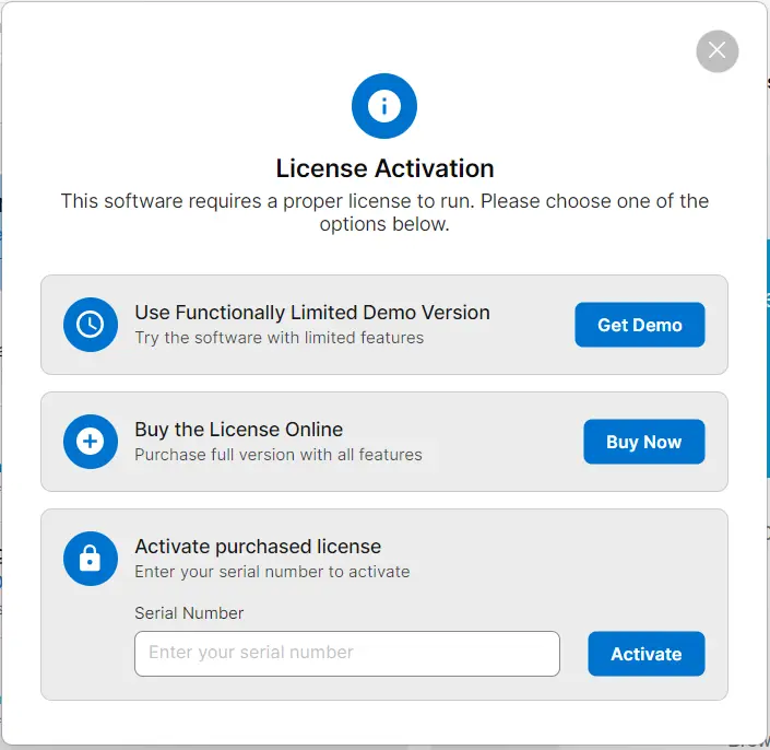 activation window