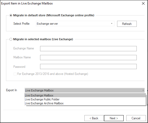 nsf to live exchange