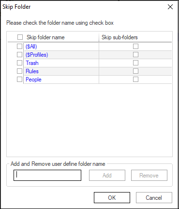 exclude option