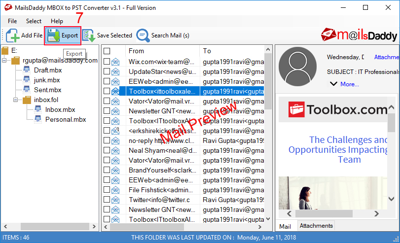 mailsdaddy mbox to pst converter full version