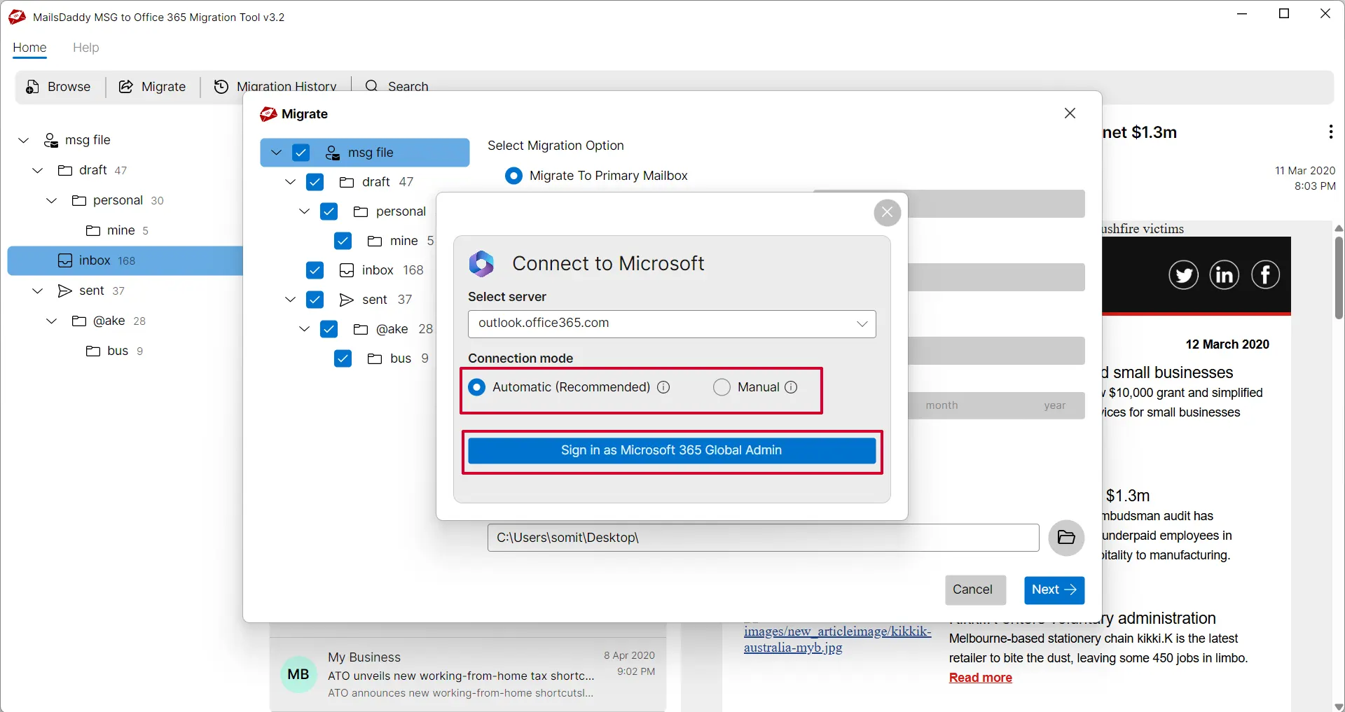 save single email
