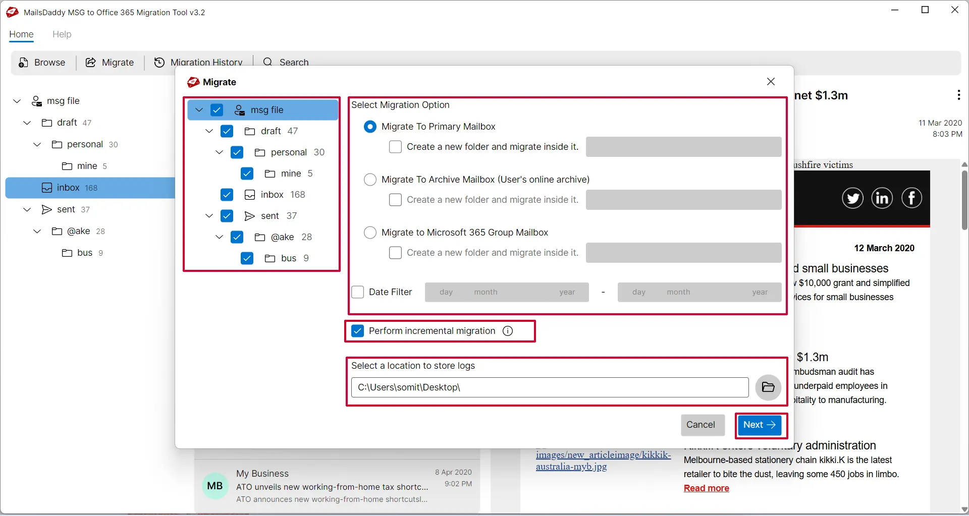 save single email