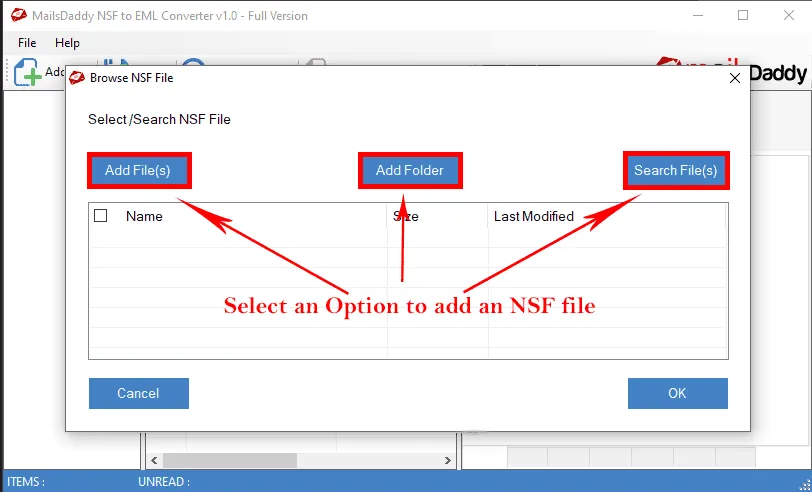 add nsf file