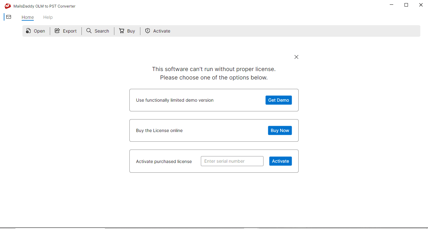 enter a valid license key