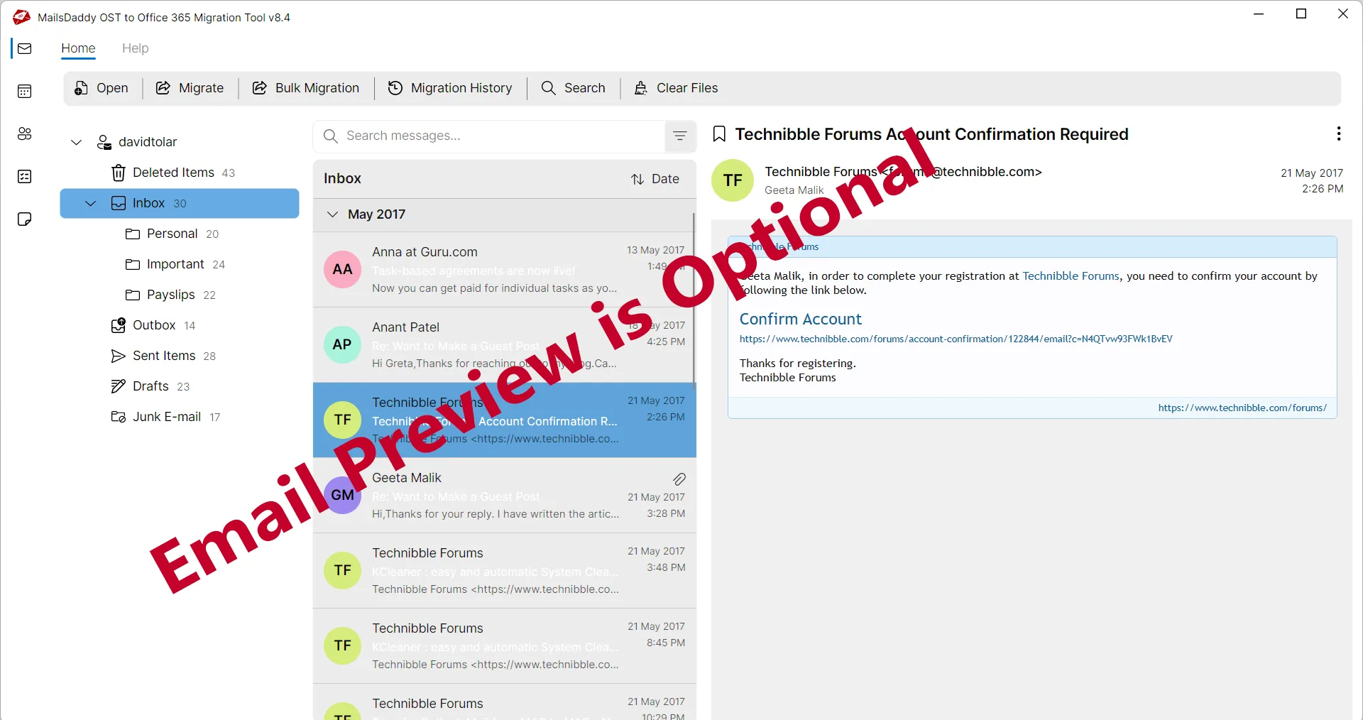 preview window