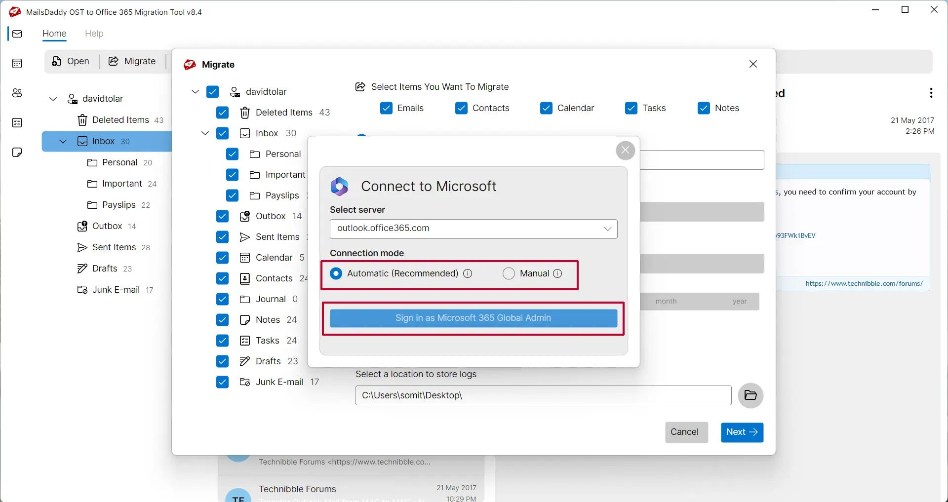 fill login detail