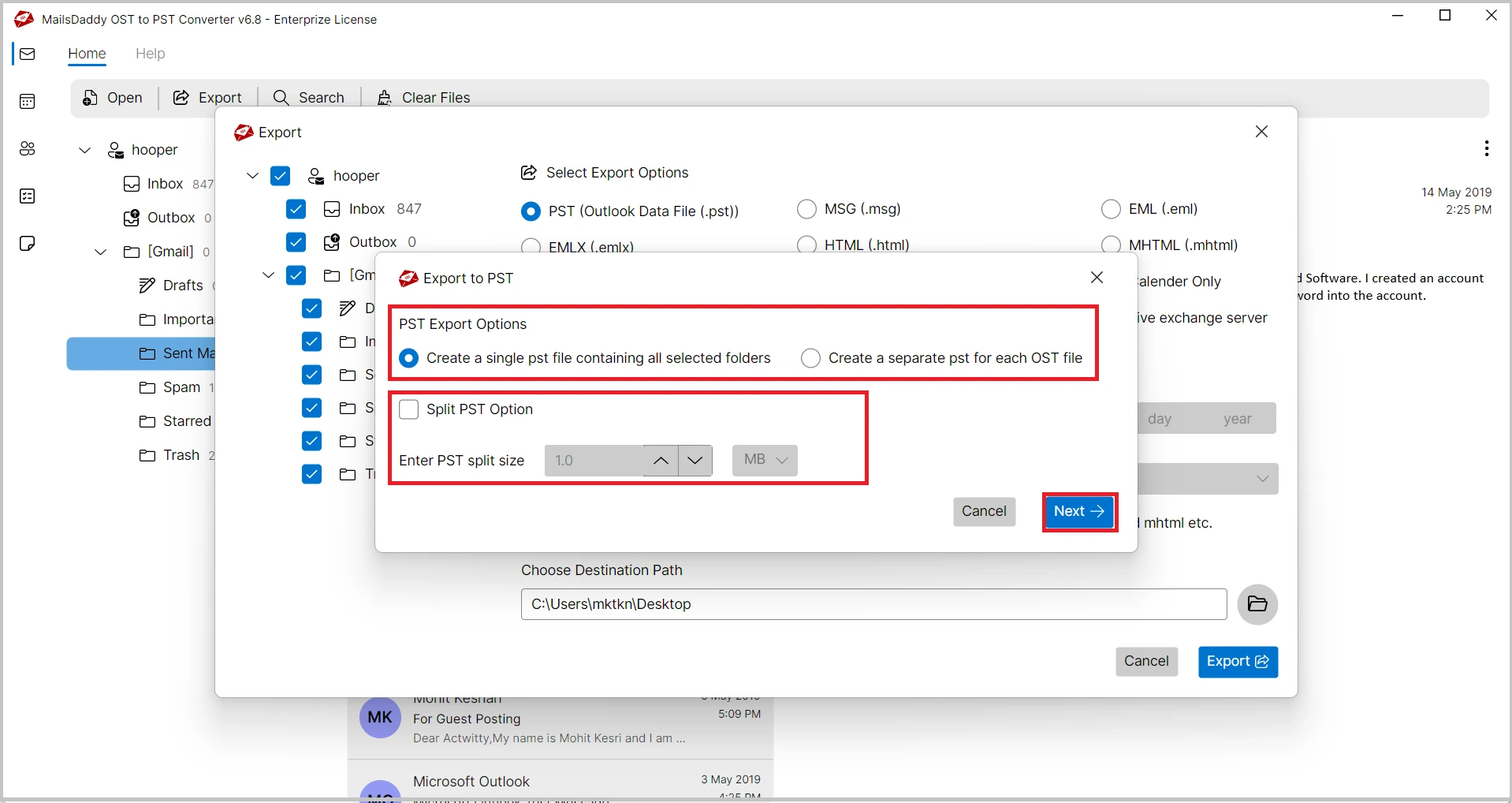 split pst file